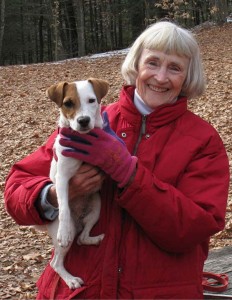 Sydney Eddison holding her dog